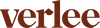 Red text logo reading "verlee" in lowercase serif font on white background