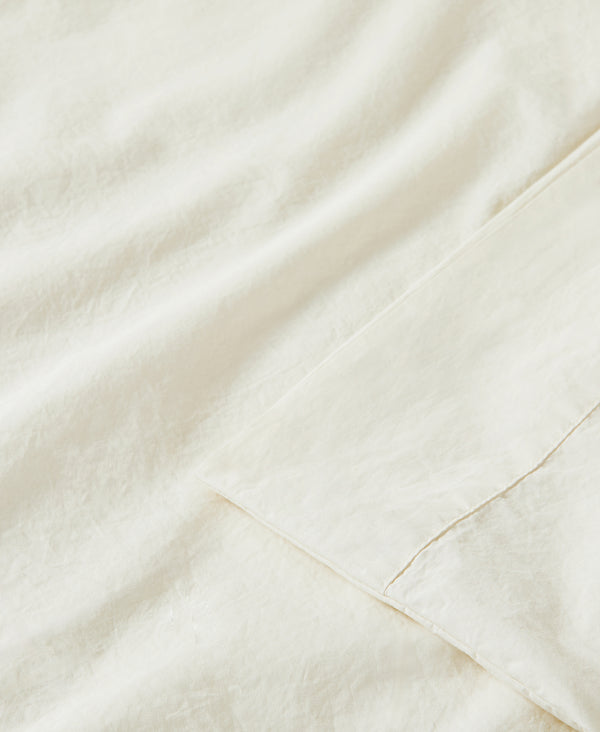 Organic Percale Sheet Set Cream
