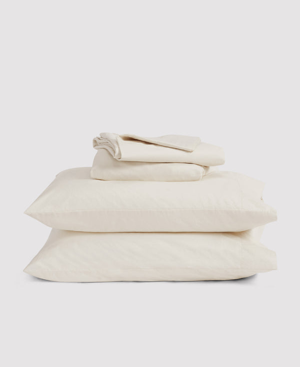 Organic Percale Sheet Set Cream