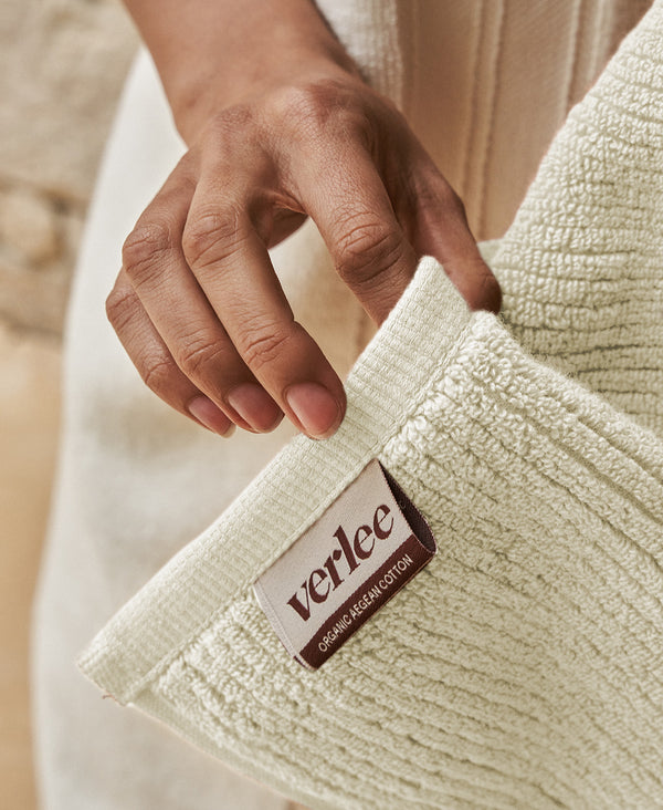 Ribbed Turkish Cotton Towels Cream