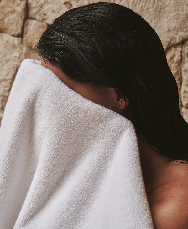 Organic Plush Turkish Cotton Towels White