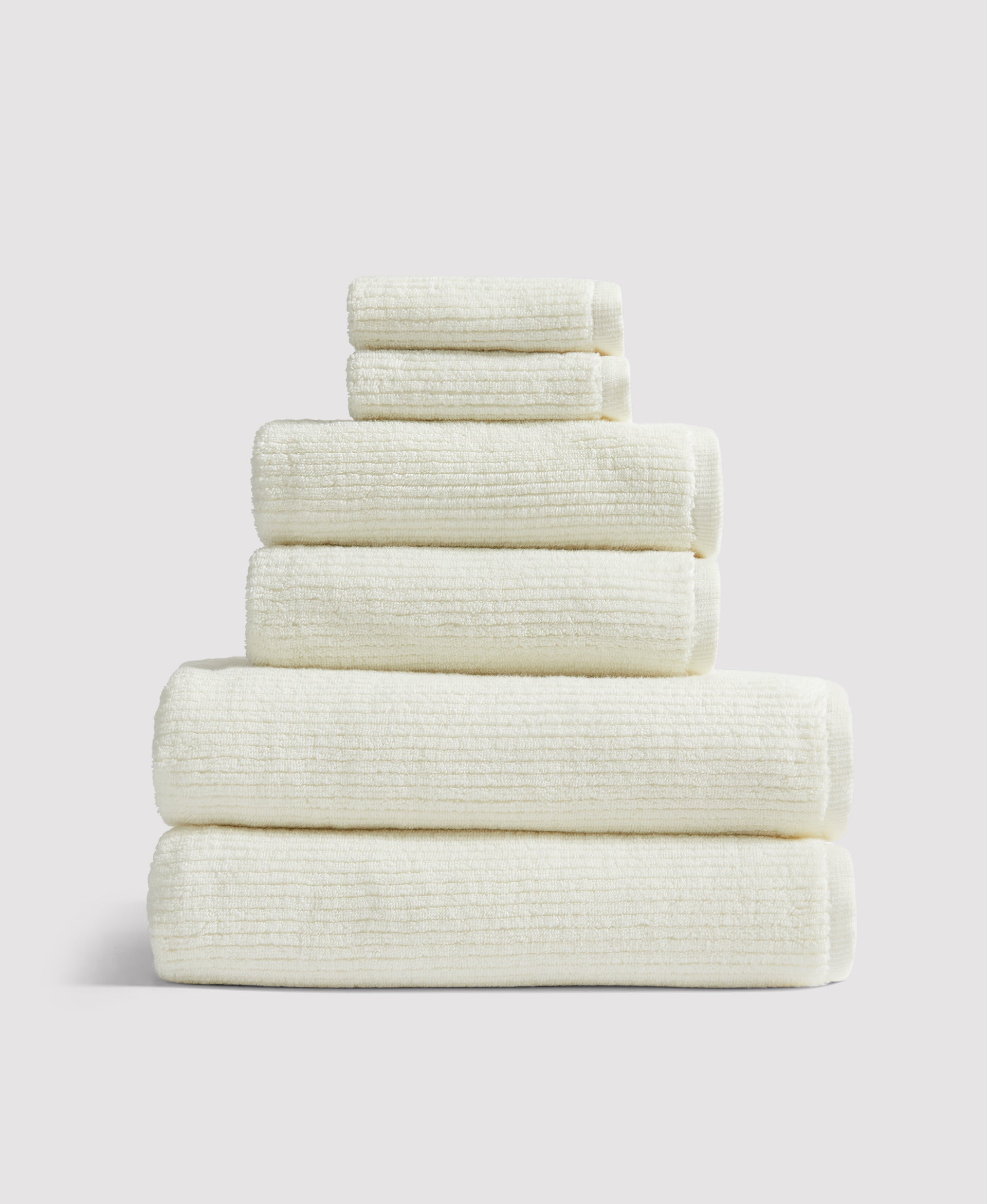 Ribbed Turkish Cotton Towels Cream